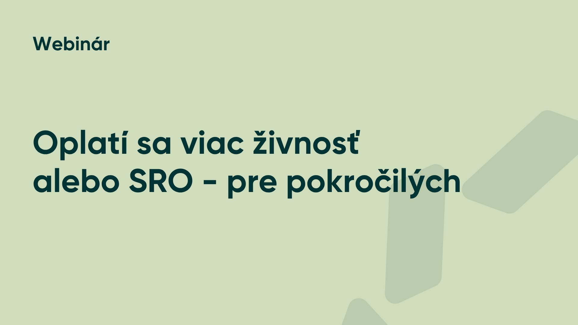 Oplatí sa viac živnosť alebo SRO -pre pokročilých
